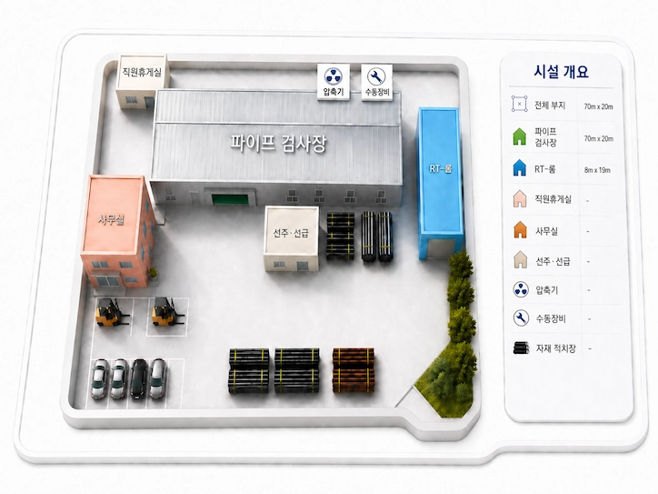 거제 파이프 검사장 배치도